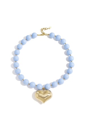 Bead necklace with hanging heart h5 Picture4