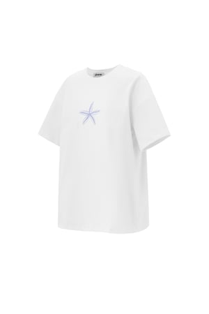 Cotton Women's T-shirt Casual Embroidered Starfish h5 Picture3