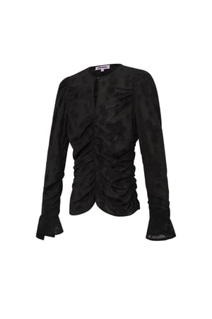 Polyester Women's Long Sleeve Top Ruched Design h5 Picture2