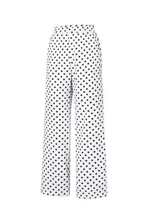 Örme Poliester İplik Kadınlar Doğru Pantolonlar Şık Nokta Desen h5 Resim2
