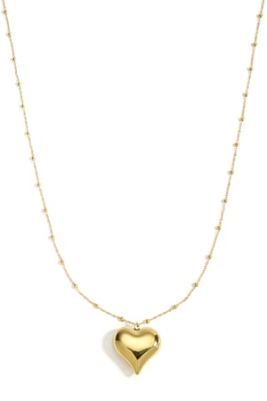 Collares largos de acero inoxidable con forma de corazón, estilo casual, diario, serie sencilla, joyería para mujer. h5 