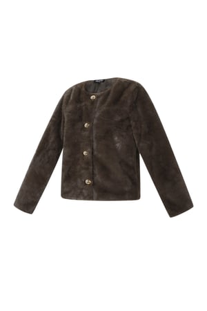 Woven Polyester Fiber Women's Jacket Elegant Solid Color Fall/Winter h5 Picture2