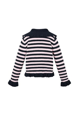 Knitted Polyester Fiber Women's Cardigan Casual Stripes h5 Picture3