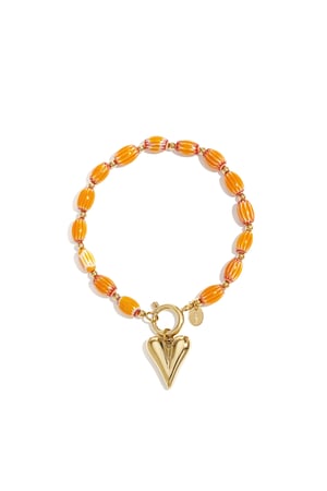 Stainless Steel Beaded Bracelets Heart Casual Daily Simple Series Women's jewelry h5