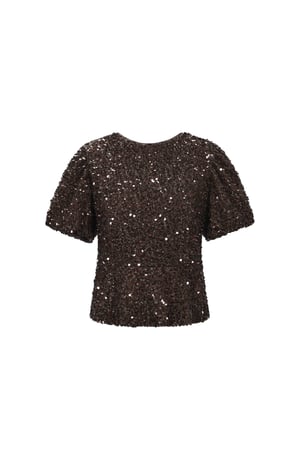Woven Polyester Fiber Women's Short Sleeve Tops Elegant Sequins h5
