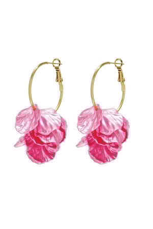 Hoop earrings with mother-of-pearl leaves h5 Picture4