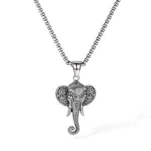 1 Piece Intricate Elephant Stainless Steel Men's Pendant Necklaces h5