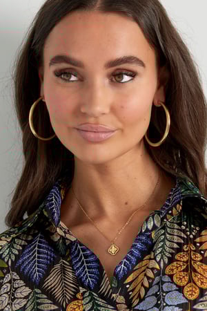 Collier double trèfle - doré h5 Image4