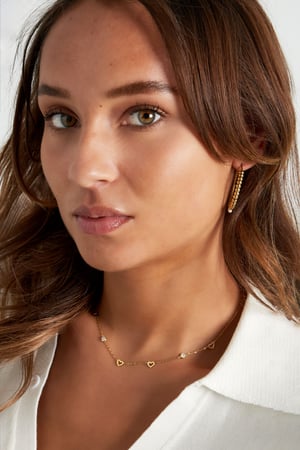 Halskette mit Herz- und Diamantanhängern - Edelstahl h5 Bild4