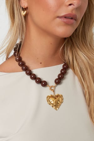 Halskette mit großen Perlen und Vorderverschluss-15mm h5 Bild4