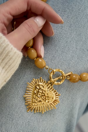 Bead necklace with front closure charm h5 Picture2