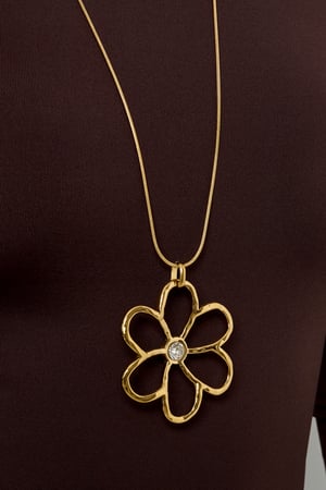 Stainless Steel Long Necklaces Flower Casual Daily Simple Series Women's jewelry h5 Picture3