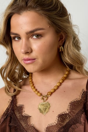 Bead necklace with front closure charm h5 Picture3