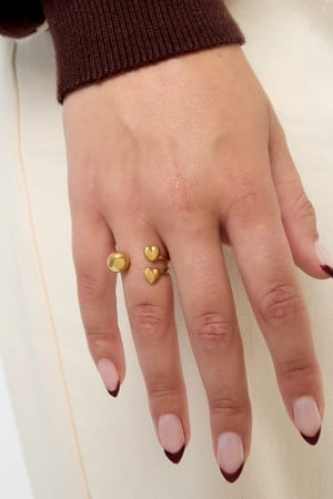 Anelli minimalisti in acciaio inossidabile a forma di cuore, casual, quotidiani, semplici, gioielli da donna h5 Immagine2