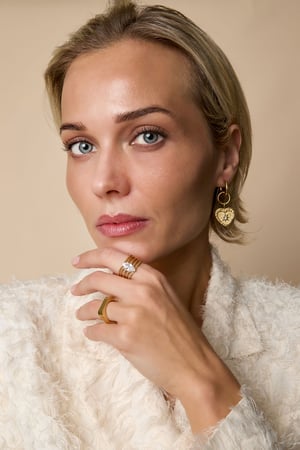 Edelstahl Edelstein Ringe Linien Casual Daily Simple Serie Damenschmuck h5 Bild2