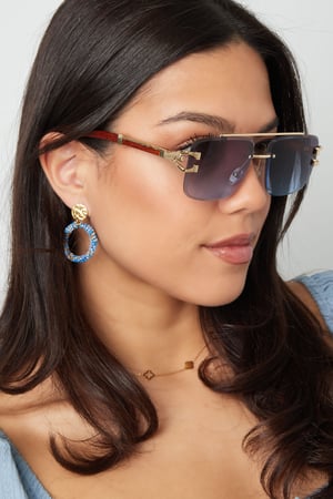 Earrings happy beads - black/Gold color Stainless Steel h5 Picture4