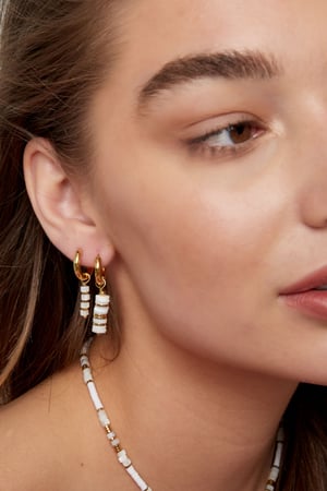 Earrings flat beads - Gold Color Stainless Steel h5 Picture3