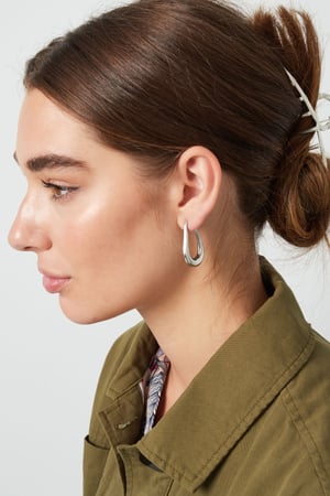 Earrings aesthetic drop - Silver Color color h5 Picture3