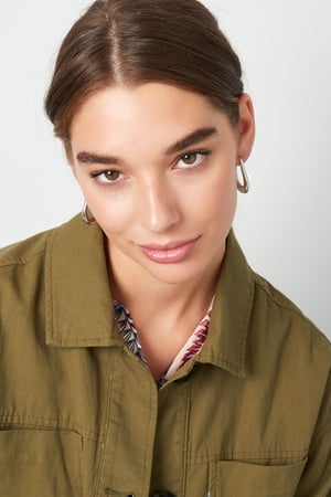 Earrings aesthetic drop - Silver Color color h5 Picture4