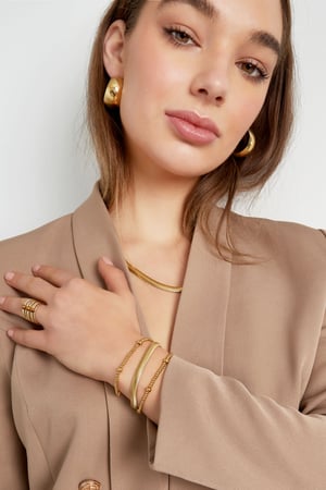 bracelet flat coarse - Gold color-6.0mm h5 Picture5