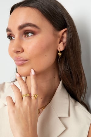 orecchini a forma di cuore in acciaio inossidabile h5 Immagine2