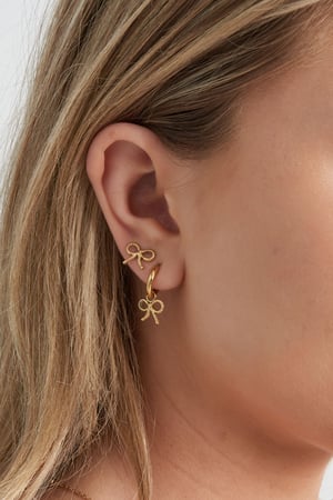 Boucles d'oreilles noeud basic - doré h5 Image3