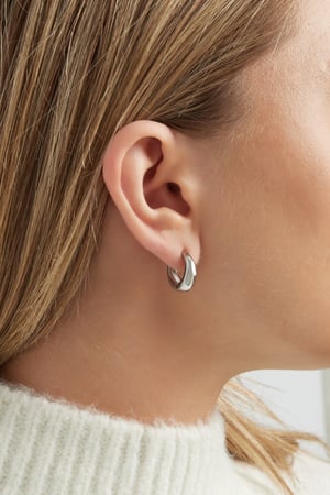 Boucles d'oreilles créoles basiques moyennes - doré h5 Image2