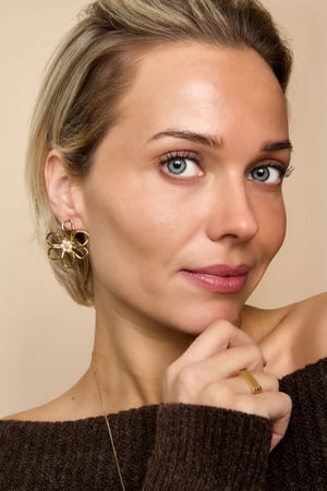 Stainless Steel Stud Earrings Flower Casual Daily Simple Series Women's jewelry h5 Picture2