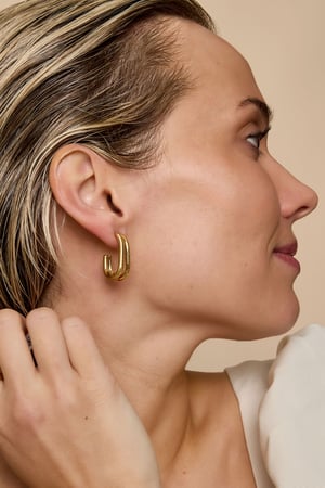 Hoop Earrings lines Casual Daily Simple Series Women's jewelry h5 Picture2