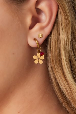 Pendientes colgantes de acero inoxidable con diseño de flores para uso diario. h5 Imagen2