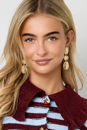 Oorbellen van roestvrij staal met hanger, onregelmatige vorm, casual, dagelijks, eenvoudig, serie, damessieraden h5 Afbeelding2