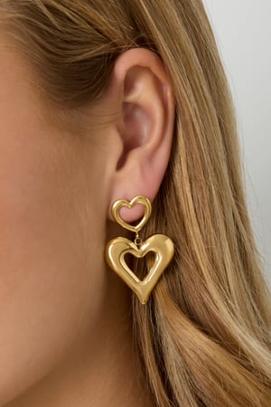 Boucles d&#39;oreilles pendantes en forme de cœur, série simple et décontractée pour le quotidien, bijoux pour femmes h5 Image3