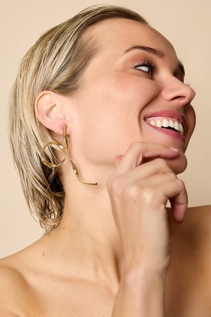 Orecchini a bottone linee Casual Quotidiano Semplice Serie Gioielli da donna h5 Immagine2