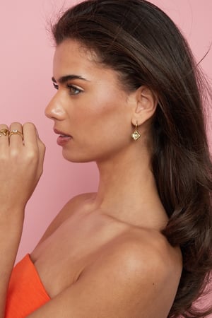 Earrings with elegant clover and stone h5 Picture2