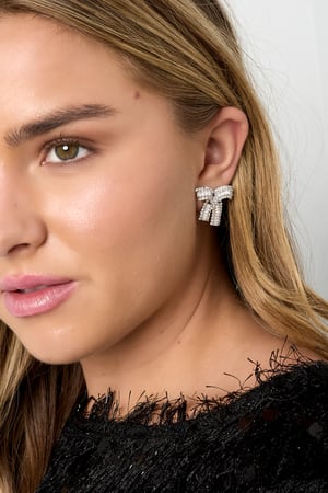 Copper Stud Earrings Bow Knot Elegant Christmas Luxurious Series Women's jewelry h5 Picture3