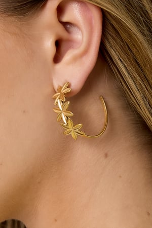 Hoop earrings adorned with flowers h5 Picture2