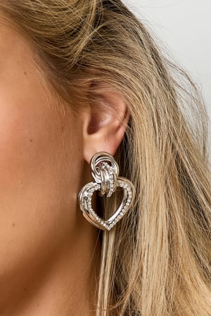 Demir Damla Küpeler Kalp Zarif Noel Lüks Serisi Kadın Takıları h5 Resim4