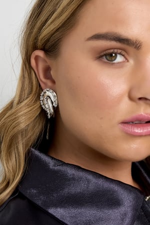 Orecchini a bottone in ferro di forma irregolare, eleganti gioielli da donna della serie natalizia di lusso h5 Immagine4