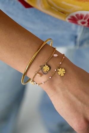 Bracelet with clover and bead charms h5 Picture2