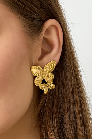 Pendientes colgantes de acero inoxidable con diseño de mariposa, serie casual, para uso diario, joyería para mujer. h5 Imagen3