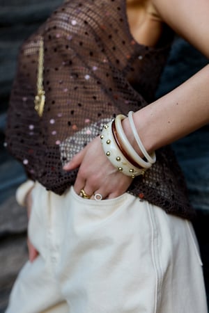 Acrylic Bangles Solid Color Casual Daily Simple Series Women's jewelry h5 Picture2