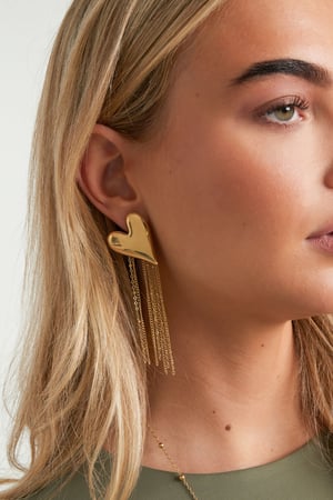 Boucles d'oreilles pendantes en acier inoxydable, style cœur, décontractées, simples et quotidiennes, bijoux pour femmes h5 Image3