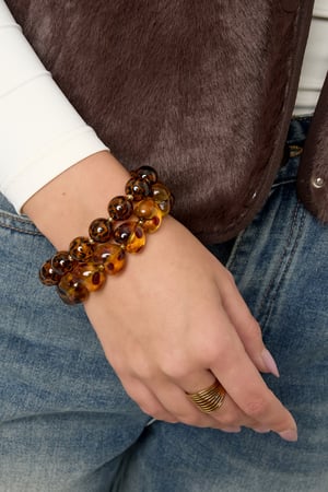 Braccialetti con perline in acrilico, stampa leopardata, retrò, classici, serie da donna h5 Immagine2