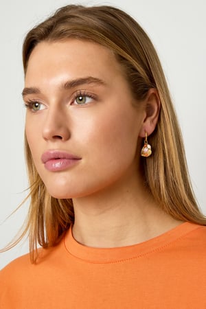 Earrings with beads and heart charm h5 Picture2