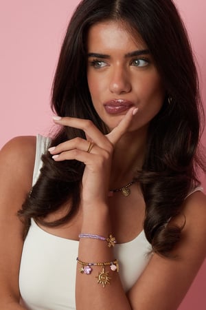 Stainless Steel Charm Bracelets Flower Casual Daily Romantic Series Women's jewelry h5 Picture2