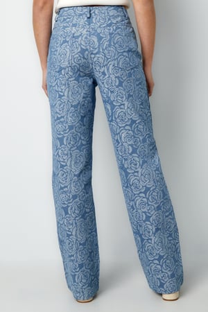 Cotton Woven Vrouwen Rechte Broek Casual Bloemenprint h5 Afbeelding7