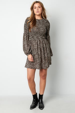 Polyester Women's Mini Dress Leopard Print Puff Sleeve h5 Picture3