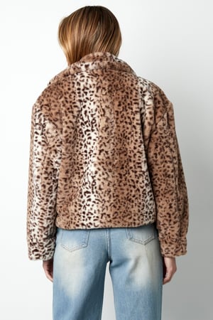 Polyester Faux Fur Women's Jacket Leopard Print Cozy Warm h5 Picture6