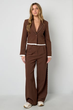 Woven Polyester Fiber Women's Suit Set Fall/Winter Street Solid Color h5 Picture5