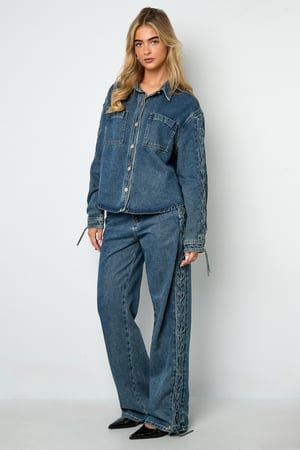 Woven Cotton Women's Denim Jacket Casual Tie-up h5 Picture7